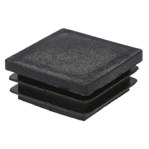 40 mm x 40 mm firkantede plastikrørindsatser, endepropper, sorte, 10 stk.