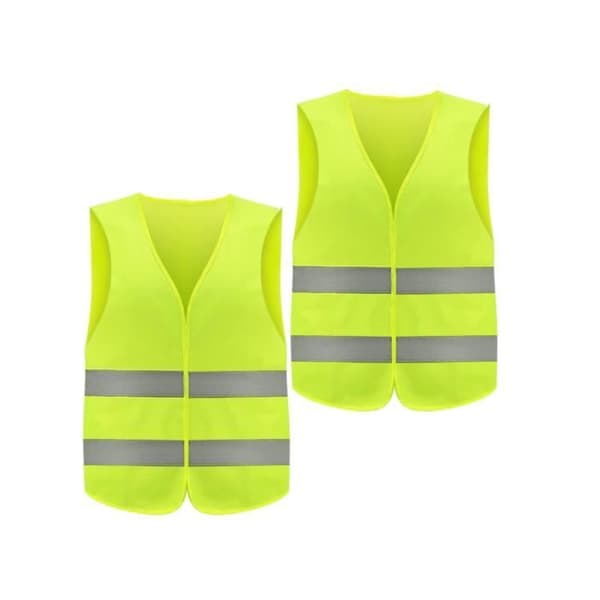 Sikkerhetsvest - Pakke med 2 - Gul - Reflekterende - Høy synlighet