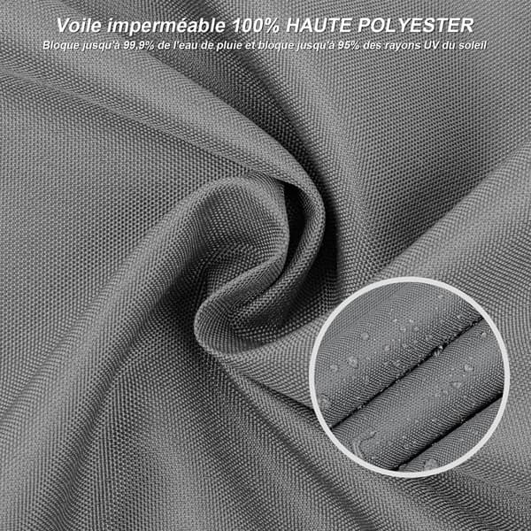 Vattentät Triangulär Solsegel 3x3x3m PES Skuggduk Markis UV-skydd för Utomhus Trädgård Terrass Balkong Grå