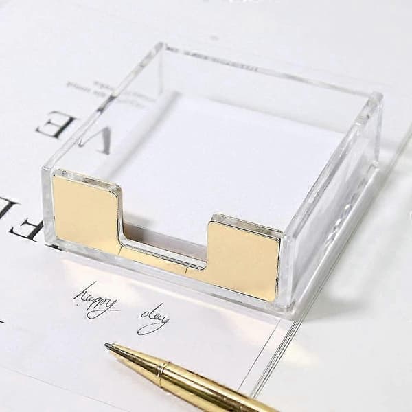 Akryl Sticky Notes Blokholder Skrivebordsorganisator 3,5x3,3 Tommer Memo