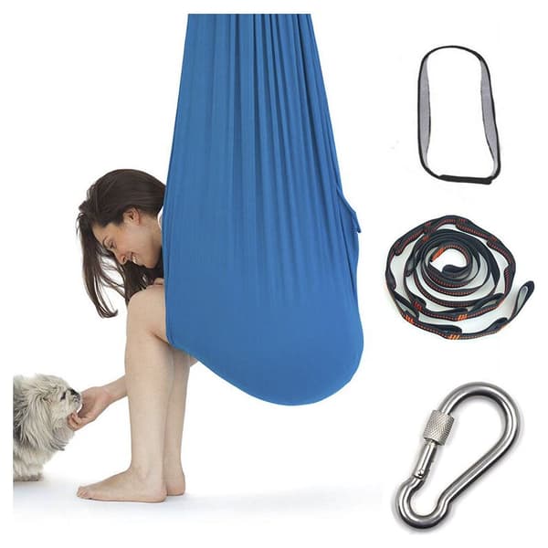 Terapeutisk sensorisk gunga 100 x 280 cm – 80 % polyester stretchtyg – Väggfäste ingår – För barn och vuxna