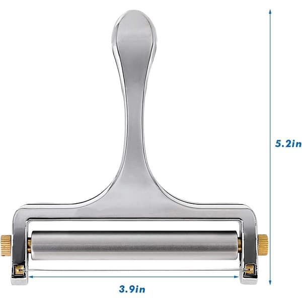 Stainless Steel Cheese Slicer with Adjustable Handheld Design, Includes 2 Extra Wire Cutters.