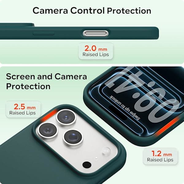 Flytende silikondeksel til iPhone 17 Pro, støtsikkert mykt telefondeksel, full beskyttelse, lys grå lys grå iPhone 17 Pro Light grey iPhone 17 Pro