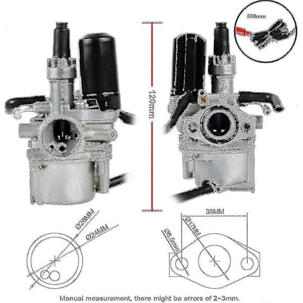 Karburator til motor Karburator til 50cc 2-takts motorcykel