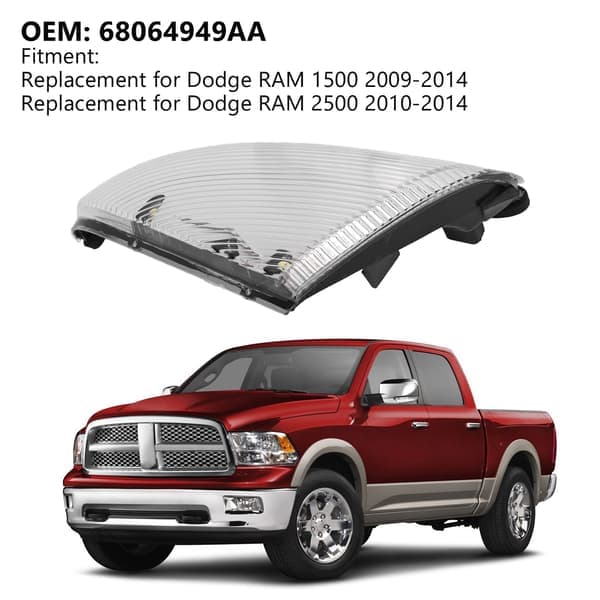 Hvit høyre speilblinklys 68064949AA erstatning for Dodge RAM 1500 2500 2009-2014