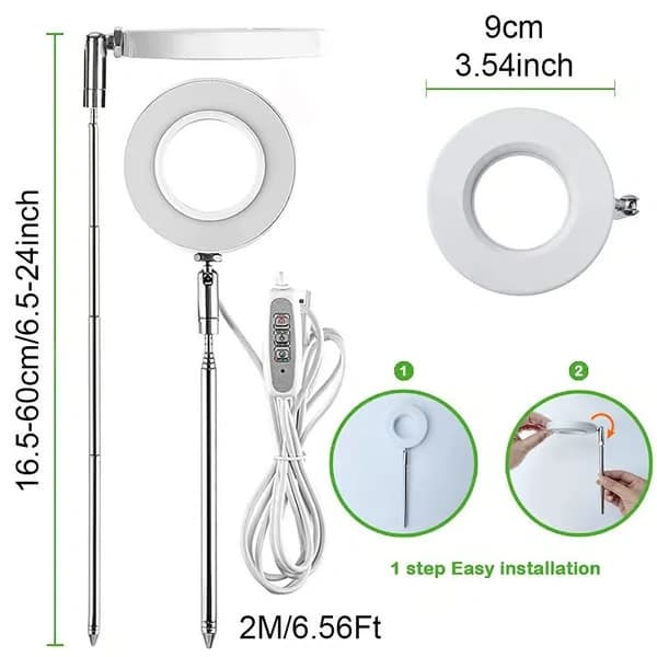 LED vækstlys, vækstlys, 2 stk. lamper, 2 stk. lamper