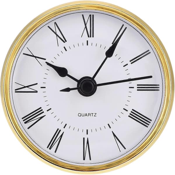 2,8 tommer (70 mm) Quartz urindsats med romertal og guldkant