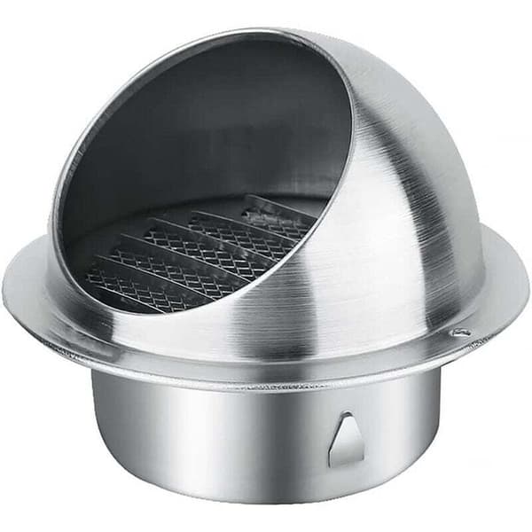 Rund ventilationsrist i rustfrit stål til udendørs vægventiler - Hængslet dæksel til ventilationsrist - 80 mm