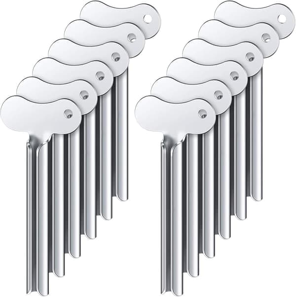 Tubesqueezer – 12-pak rustfri stål ergonomiske clips til kosmetik og tandpasta