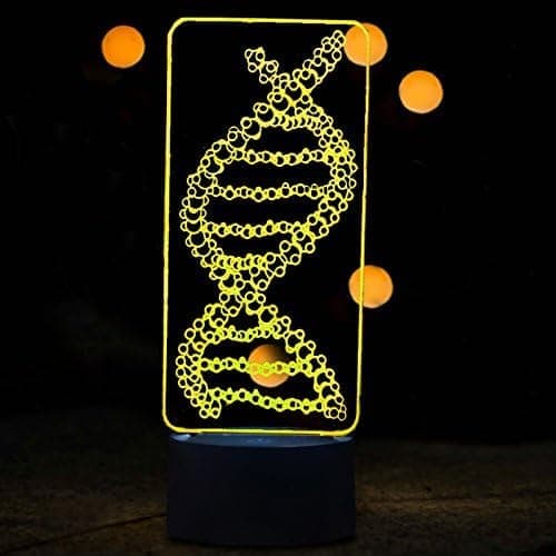 3D Abstrakt LED DNA Natlampe Bordplade Optisk Illusion