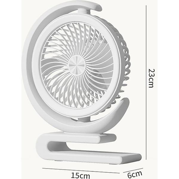 15 cm skrivebordsvifte (hvit) – internasjonal bestselger, campingvifte, USB oppladbar minivifte