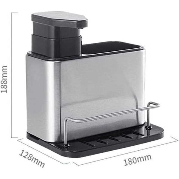 Køkkenvask Svampeholder, Rustfrit Stål Køkkenvask Organizer, Opvaskemiddel Dispenser Svampeholder