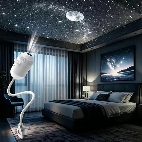 USB HD Galaxy Stjerne Projektionslampe Nat LED Atmosfære Lys Plug & Play Stjerne Projektor LED Natlys