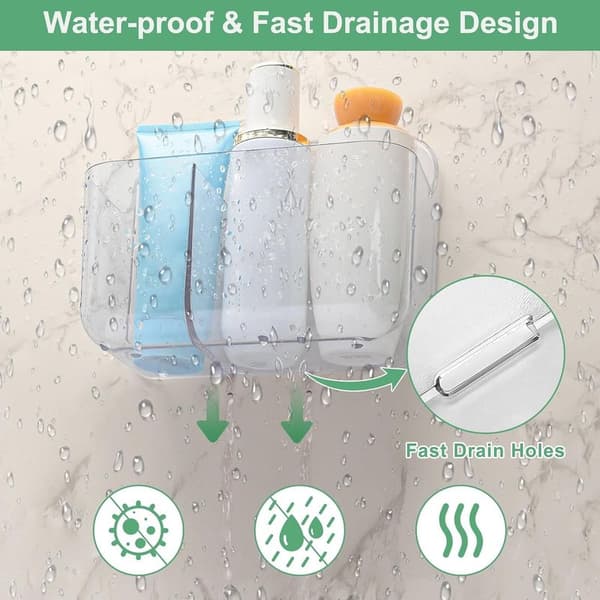 2-delt hylle, ingen boring nødvendig, PET-plast, drenering, baderom