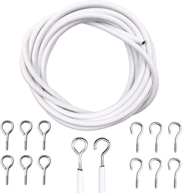 meter gardinwire med 8 par kroker og maljer, Multi-Pur