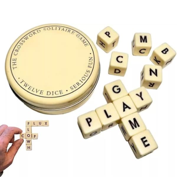 Ristisanapeli Solitaire, Ristisanapeli noppien kanssa, Scrabble-peli kotelolla