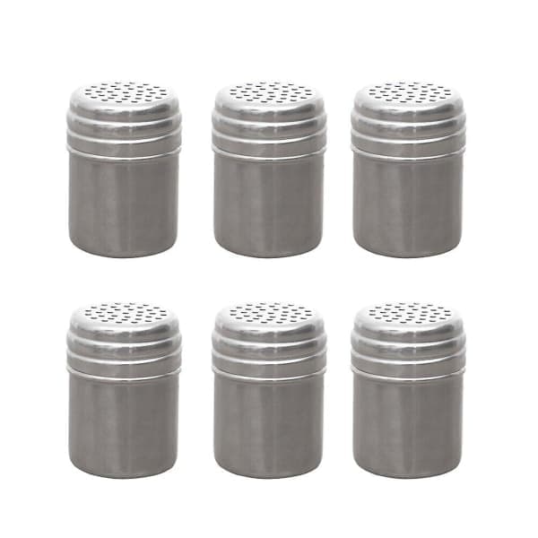 12 st kryddburkar i metall, peppar, socker, pulver, matlagningsredskap, hushåll, utomhusgrill, MSG-krydda silver M-FA-