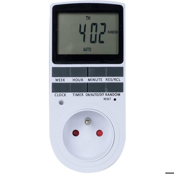 16A/3680W Digital Programmerbar Stikkontakt, Daglig/Ukentlig LCD-timer med Tilfeldig Modus, 2-pakning