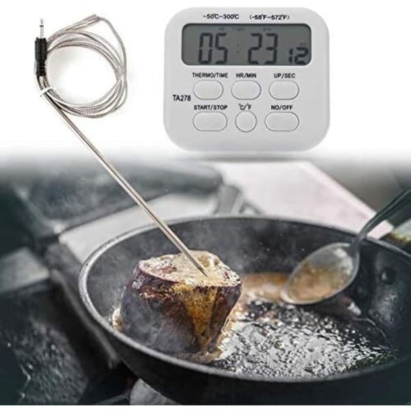 LCD digital termometer hygrometer, elektronisk termometer, sondmatstermometer