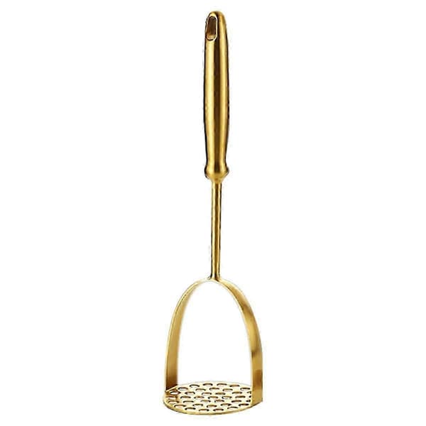 Potatispress i guld rostfritt stål Hushålls potatispress Manuell multifunktionell mosare