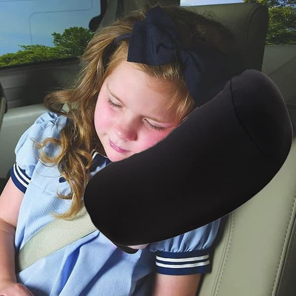 Microbead Neck Roll, Travel Pillow, Micro-Bead Pillow, Lumbar Support, Back and Head Pillow, Travel Massage, Column (Black)