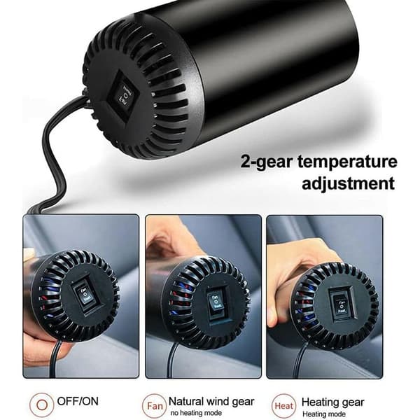 12V 150W Bilvarmer Defroster, 180° Roterende Bærbar Frontrutedefroster