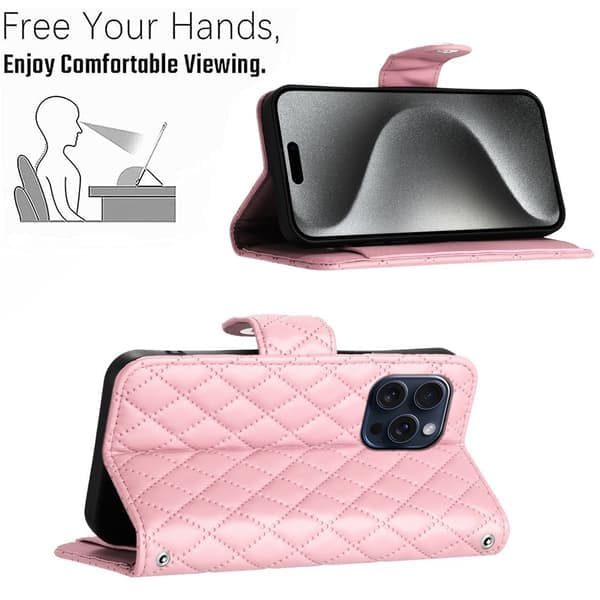 iPhone 11, SIM-kortplads flip-etui, tekstureret skærmetui (rosarød)