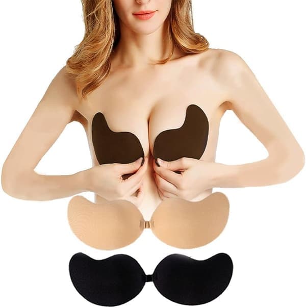 Par selvklebende BH Push Up Usynlig Stroppeløs BH B-cup Bcup