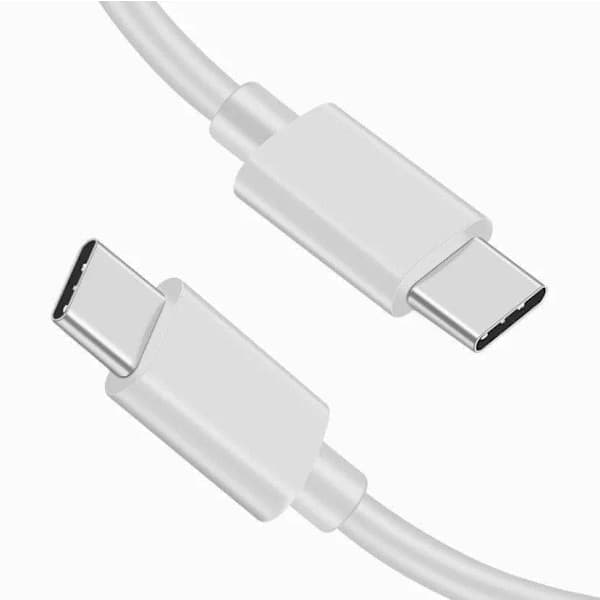 2-pak 2m hurtigopladningskabel USB-C til USB-C kabel hvid hvid