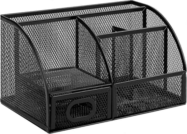 Penholder og organizer i net, sort, 9,1\" x 5,9\" x 5,5\"