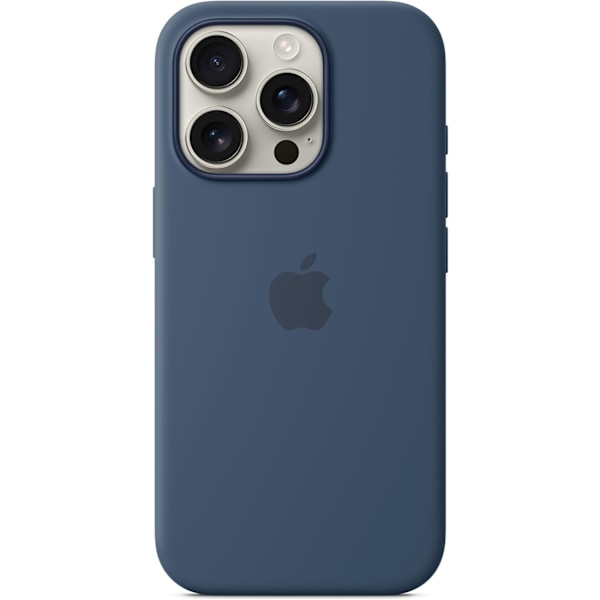 Passar Apple iPhone 16 Pro Silikonskal med MagSafe – Mörkblå