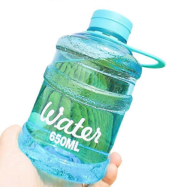 Mini Liten Ren Hinkkopp Plast Vattenkopp Vatten [Transparent Blå] 650ml Enkelkopp + Koppborste
