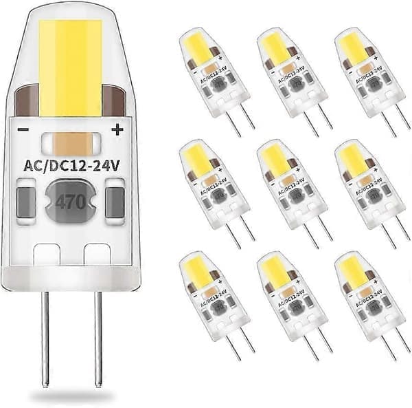 G4 LED-lampa – 10-pack dimbar kallvit 2W motsvarande 20W halogen – AC/DC 12V-24V