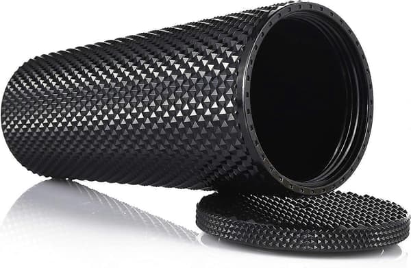 Studsad Tumbler med Lock och Sugrör, Återanvändbar Mugg med Sugrör Lock, Plastvattenflaska, Iskaffe Resemugg - Svart