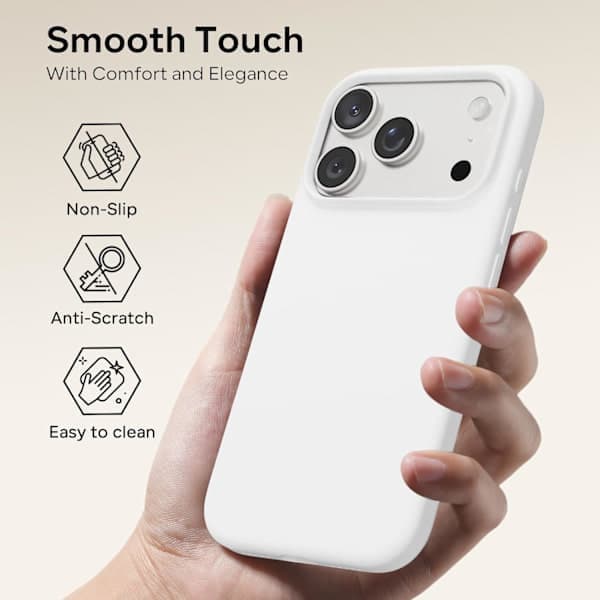Flydende silikonecover til iPhone 17 Pro, stødsikkert blødt telefoncover, fuld beskyttelse, sort sort iPhone 17 Pro Black iPhone 17 Pro