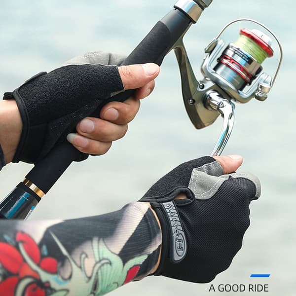 Non-slip Cycling Gloves - Mesh Half Finger Black - M