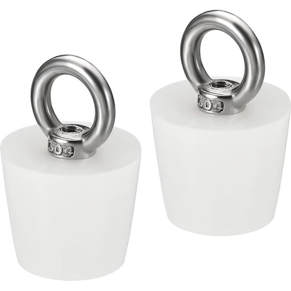 Konisk plugg, silikongummipropp 25 mm till 33 mm, solid badkarspropp med ring för provrör, vattenrör, avloppshål, vit, 2 stycken