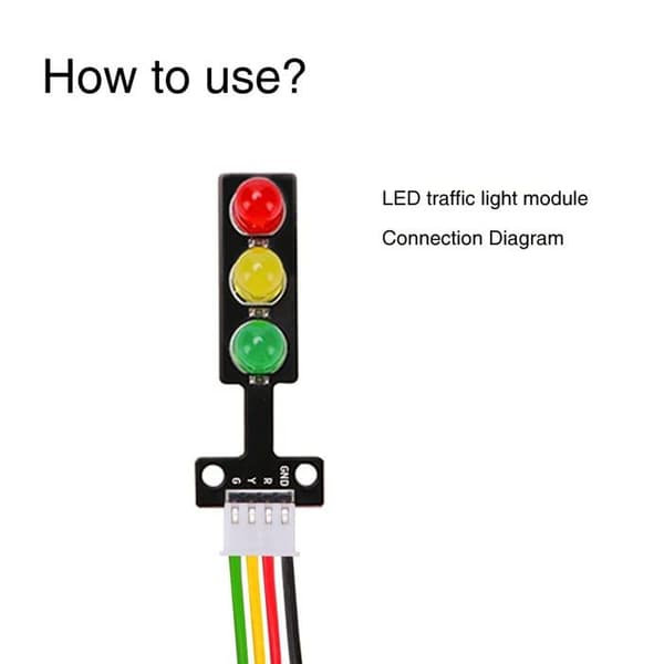 Mini LED trafiklysmodul, pakke med 6 - 5V 8mm til trafiksystemer - Arduino-kompatibel