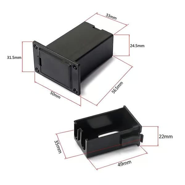 9V Batterihållare Box för Akustisk Gitarr och Baspickup