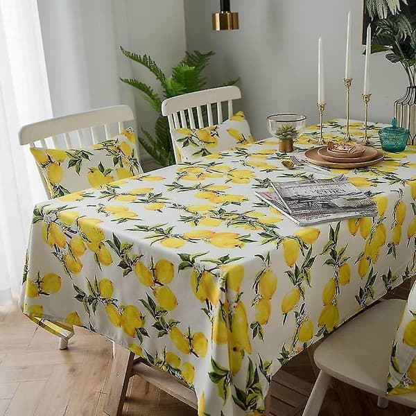 Sølebestandig sitronduk i polyester for vår- og sommerbruk, 52 x 70 tommer rektangulær