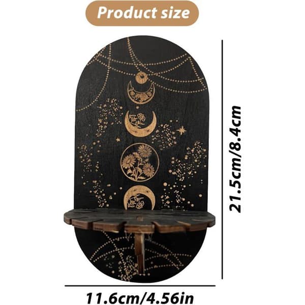 Krystall Tre Vegghylle for Stue, 21.5×11.6CM, Sett med 2
