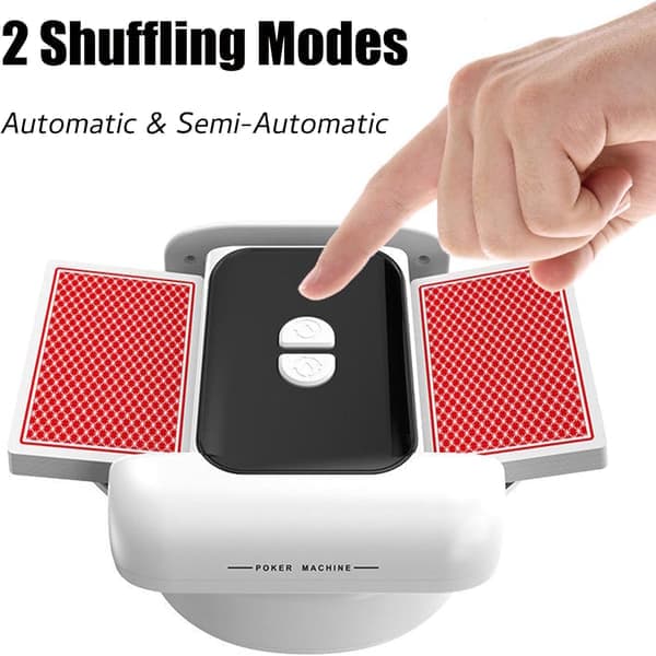 Automatisk kortblander – Stille genopladelig til 1-2 spil Skip Bo, UNO & poker