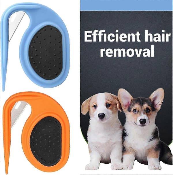 2 STK Kæledyrskam til hårpleje, knudekam til katte og hunde (orange+blå)