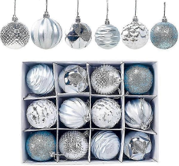 Utsökta 12 delar julkulor julkulor set julkulor julkulor set 2,4 tum/6 cm (blå)
