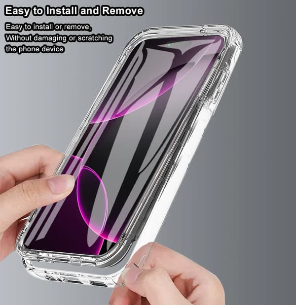 360 Full Coverage Transparent Skyddande Telefonfodral för iPhone 17 Air 16E 15 14 13 12 11 Pro Max Plus, PC+TPU Bumper, För iPhone 16 Pro Max Clear iPhone 16 Pro Max