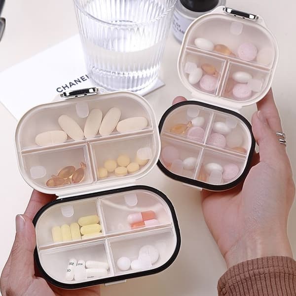 7-dagars pillerorganisatörer (2-pack) - Liten + Stor - Beige