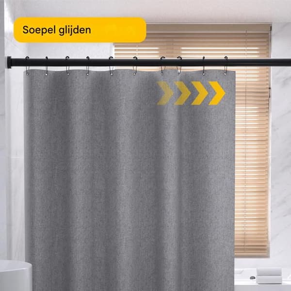 12 stk. - RVS Gardinringe - Glider jævnt - 70x38 mm - Sort
