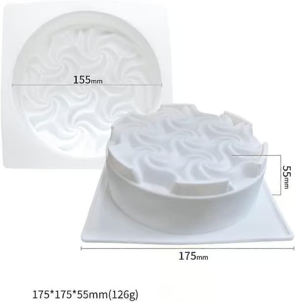Stor silikonbakform för gelé, moussetårta, 3D-spiral silikon non-stick