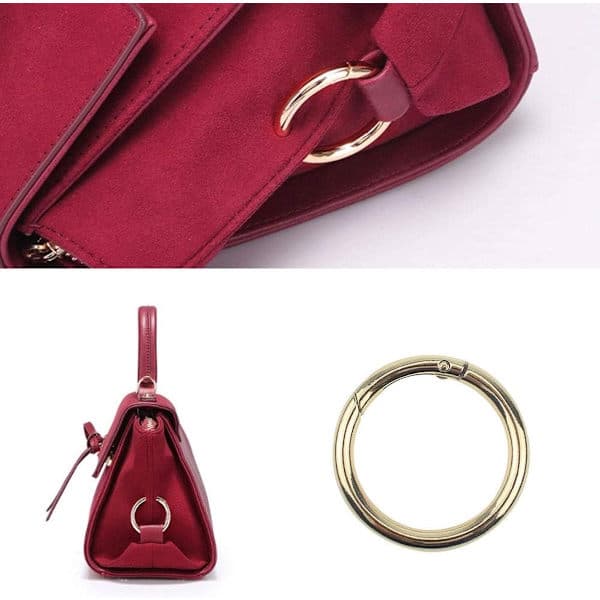 Karbinhake Nyckelring, 6-pack, Guld, med Clips & Ringar, för Bergsklättring, Vandring, DIY