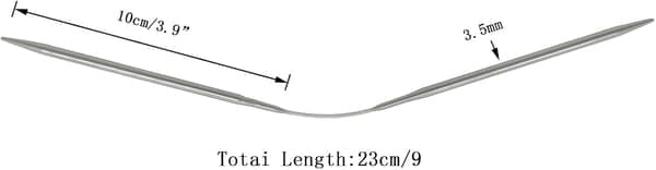 3 stk rundpinner fleksible rundpinner i rustfritt stål DIY strikketilbehør 3,5 mm